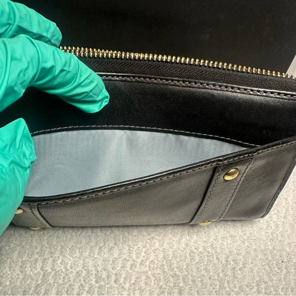 Coach Black Leather Wallet with Gold Accents - Picture 11 of 13